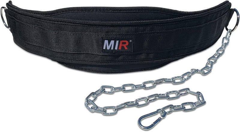 MIR Dip belt With 36" - 38" chain, 500lbs - 650lbs weight capacity, Weight lifting for dips and pullups - Image 1